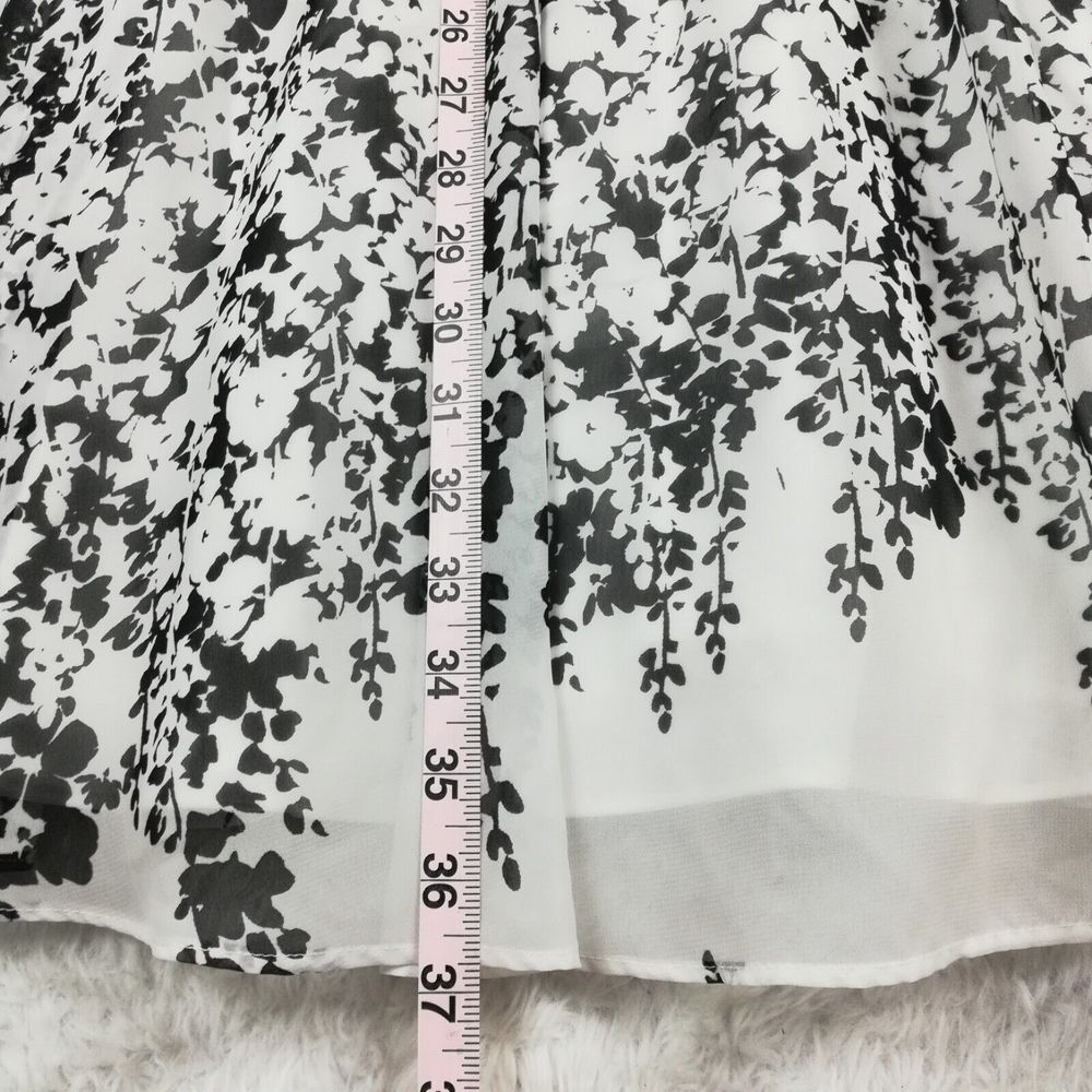 Jessica Simpson Womens Dress Halter Shift Above Knee White Black Floral Tie 2 - Picture 3 of 12